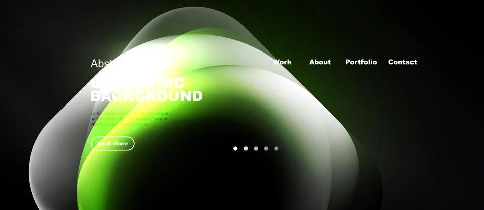 Abstract green background with text, navigation menu, button. Modern design, Stock Illustration