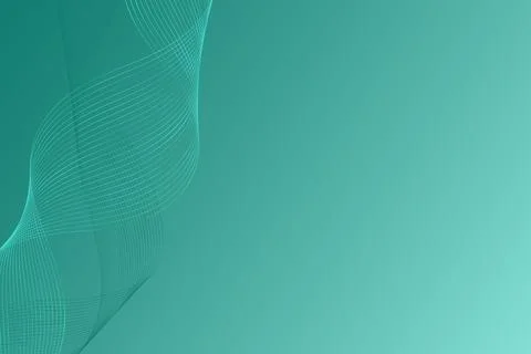 Abstract green background with thin wave lines Stock Illustration