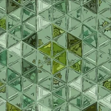 Abstract green background with triangles and hexagonal shapes layered in cont Stockillustratie