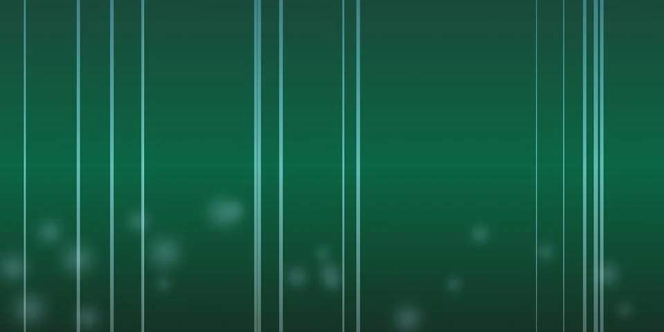 Abstract green background with vertical lines and bokeh lights Stock Illustration
