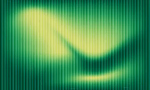Abstract green background with vertical stripes and wavy yellow gradient li.. 库存插图