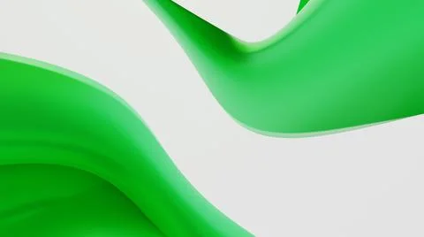 Abstract green background with waving geometry. 3d illustration Stock Illustration