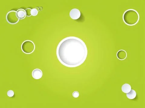 Abstract green background with white circles and bubbles Stock Illustration