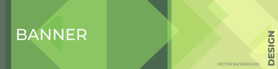 Abstract green banner with geometric objects. Vector abstract business wide イラスト素材