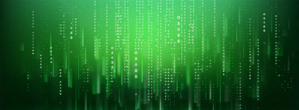 Abstract green binary code background Stock Illustration