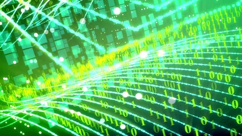 Abstract Green Binary Code Data Transfer. Video stock 74370701