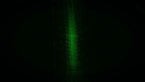 Abstract green binary code streaming vertically on a dark background for Stock Footage 339319856