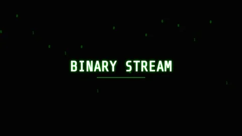 Abstract green binary data stream coding on black digital background technolo Stock-Footage 337655449