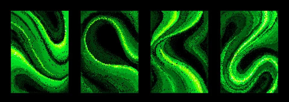 Abstract green bitmap wave pattern Stockillustratie