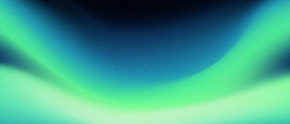 Abstract green blue aurora gradient background with soft blur glow and grai.. 库存插图