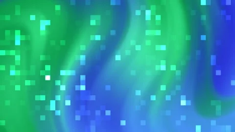 Abstract Green Blue Flowing Waves with Sparkling Pixels Motion Background 스톡 동영상 339698966