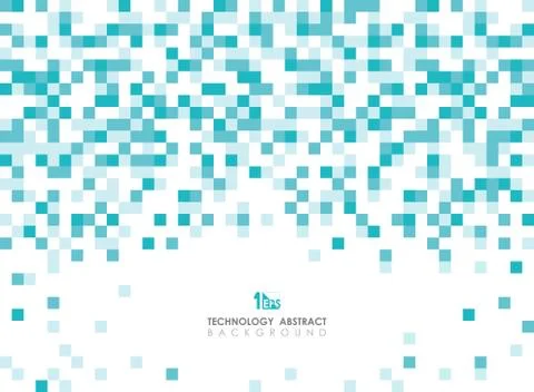 Abstract green blue square geometric pattern spreading on top background with Stock Illustration