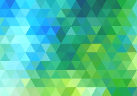 Abstract green blue triangle background, vector Stock Illustration