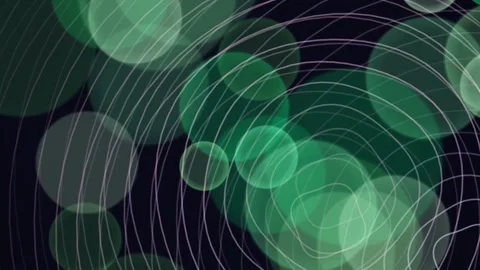 Abstract Green Bokeh with Wavy Concentric Lines Vídeo Stock 332787774
