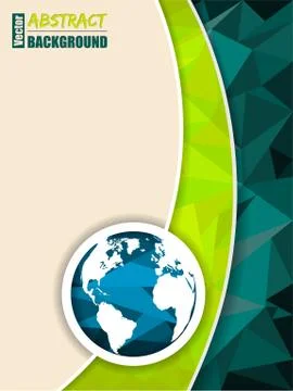 Abstract green brochure with world map Stock Illustration