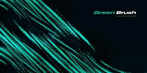 Abstract Green Brush Background with Halftone Effect Stock Illustration