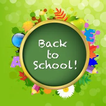 Abstract green bubble with back to school Stock Illustration