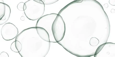Abstract green bubble fluid painted background. Alcohol ink or watercolor art Stock Illustration