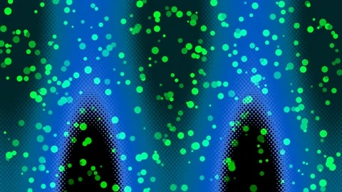 Abstract Green Bubbles Floating on Dark Textured Background Stock Footage 331441071
