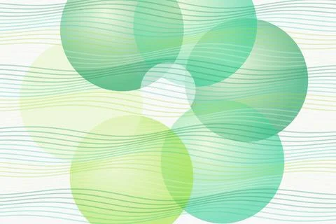 Abstract green bubbles with flowing lines on white background Stock Illustration