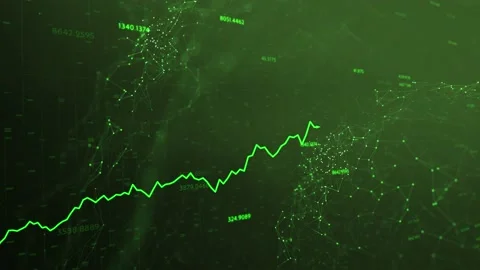 Abstract green business data with graph arrow line animation Vídeo Stock 148174412