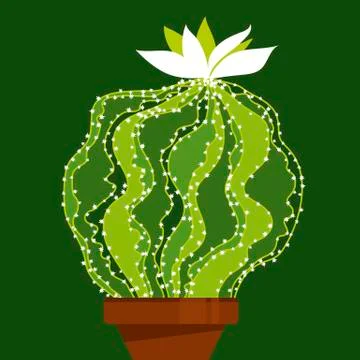 Abstract green cactus element for cards and prints 스톡 일러스트