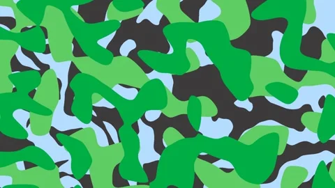 Abstract Green Camo Pattern Background in Animated Style for Graphic Design.. Stock Footage 316798555