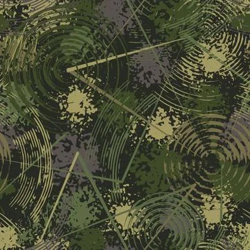 Abstract green camo pattern with paint splatter 스톡 일러스트