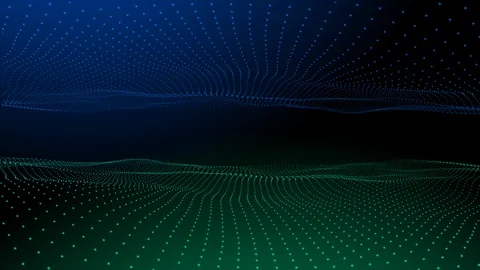 Abstract green cg motion waving dots Stock Footage 124694820