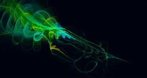 Abstract green chaotic pattern on a dark background Stock Illustration