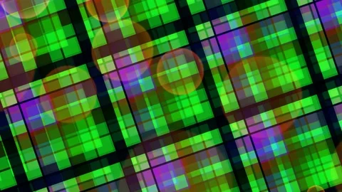 Abstract Green Checkered Grid with Glowing Bokeh Orbs Stock Footage 332787413