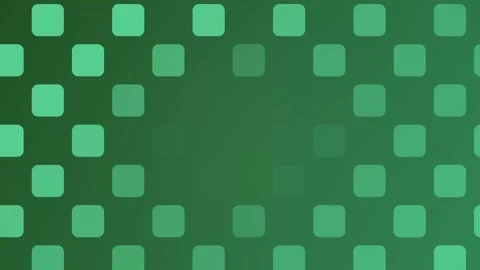 Abstract Green Checkered Pattern with Pulsing Rounded Square Grid Stock Footage 345708300