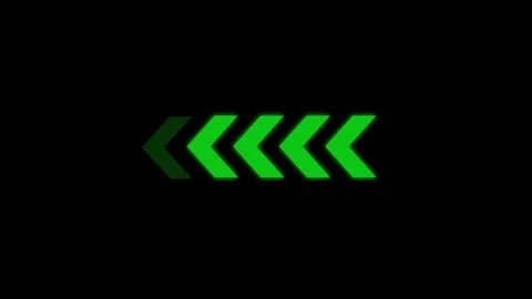 Abstract green chevron arrows moving left on a black background loop motion.. Stock Footage 339751592