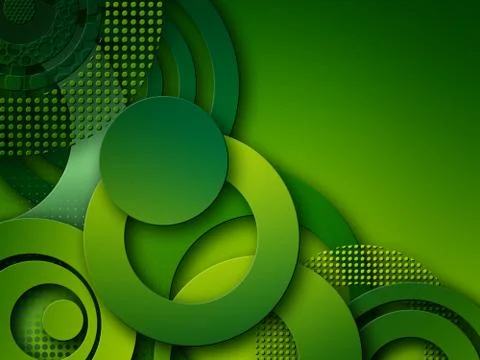 Abstract green Circle background Illustrazione stock