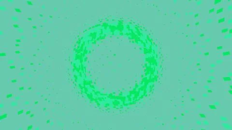 Abstract green circle background with pixel dots Illustrazione stock