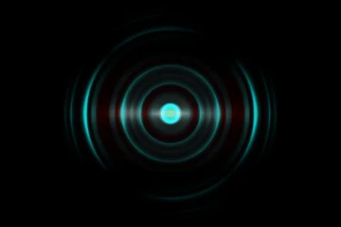Abstract green circle effect with sound waves oscillating, technology Illustrazione stock