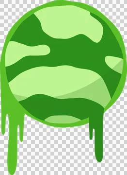 Abstract green circle is floating in flat design featuring dripping bands, イラスト素材