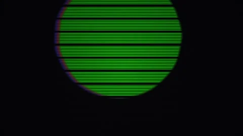 Abstract Green Circle With Horizontal Lines And Glitch Effect. Stock Footage 334482450