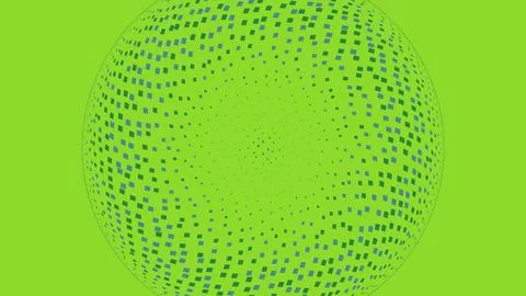 Abstract green circle pattern with blue squares Stockillustratie