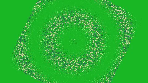Abstract green circle pattern with glowing light particles Illustrazione stock