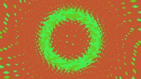 Abstract green circle pattern on a red background イラスト素材