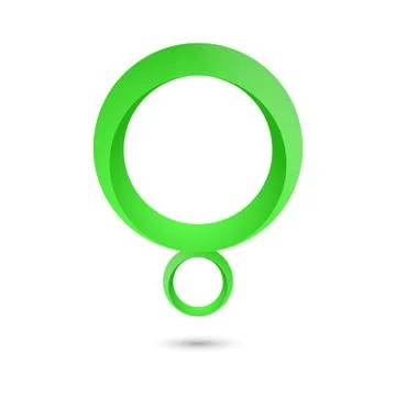 Abstract green circle shape letter Q icon Stock Illustration