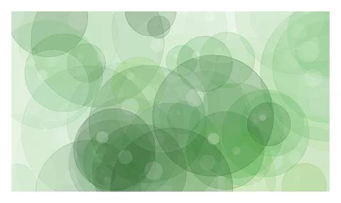 Abstract green circles and bubbles background, modern transparent shapes art. Stock Illustration