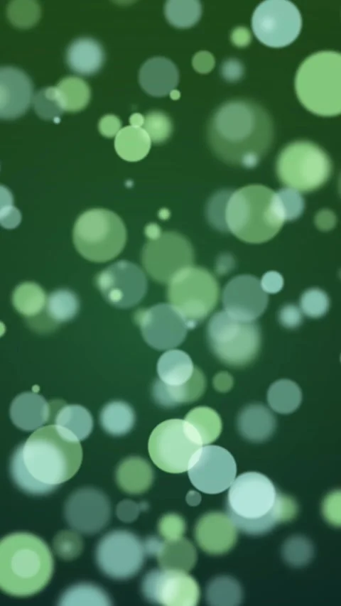 Abstract Green Circles Floating in Darkness Stock Footage 327941552