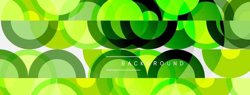 Abstract green circles overlap creating dynamic pattern. Text reads backgroun 스톡 일러스트