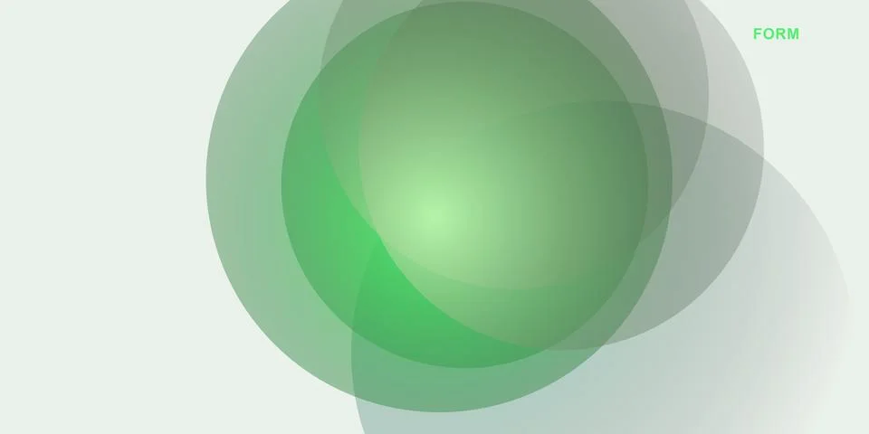 Abstract green circles overlapping in a soft modern design Stock Illustration