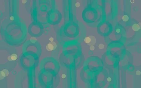 Abstract Green Circles Pattern With Retro Overlapping Rings And Minimal Geo.. 스톡 일러스트