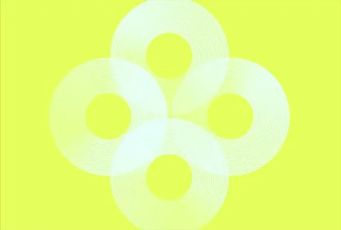 Abstract Green Circles Pattern With Retro Overlapping Rings And Minimal Geo.. Stock Illustration