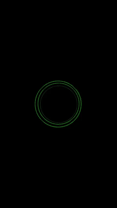 Abstract green circular audio visualizer on black background, vertical format Stock Footage 340130968