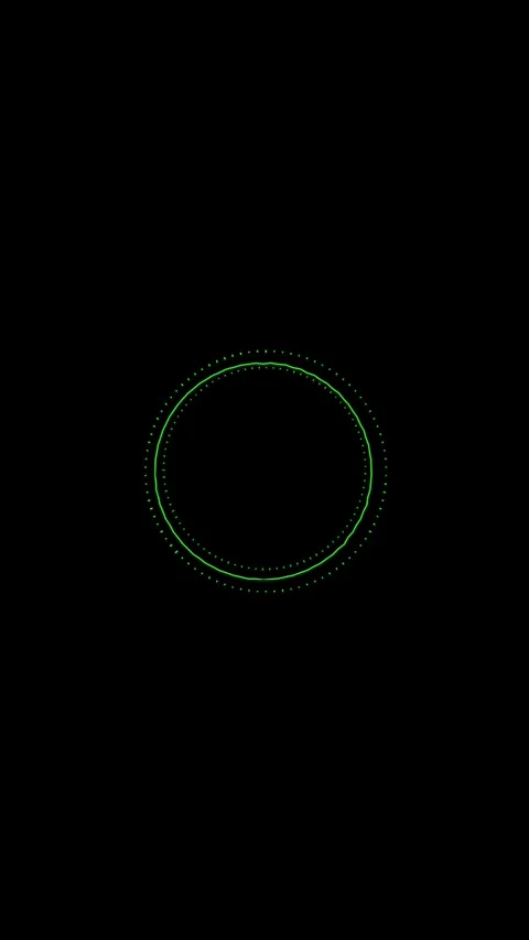 Abstract green circular audio visualizer on black background, vertical format Stock Footage 340133896